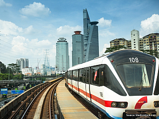 Nadzemní vlaková dráha v Kuala Lumpur (Malajsie)