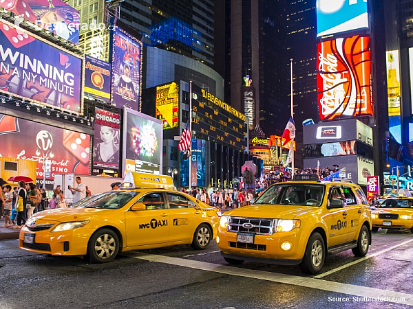 Times Square na Manhattanu v New York City (New York - USA)