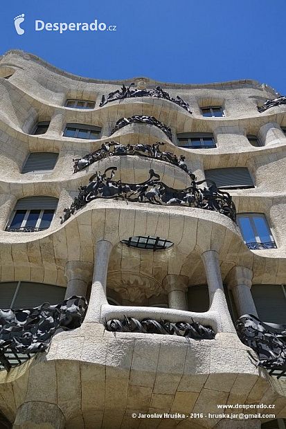 Casa Milà v Barceloně (Španělsko)