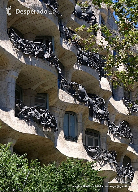 Casa Milà v Barceloně (Španělsko)