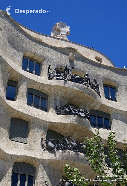 Casa Milà v Barceloně (Španělsko)