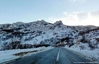 Sníh v Chorvatskou - cestou do Splitu (Chorvatsko)