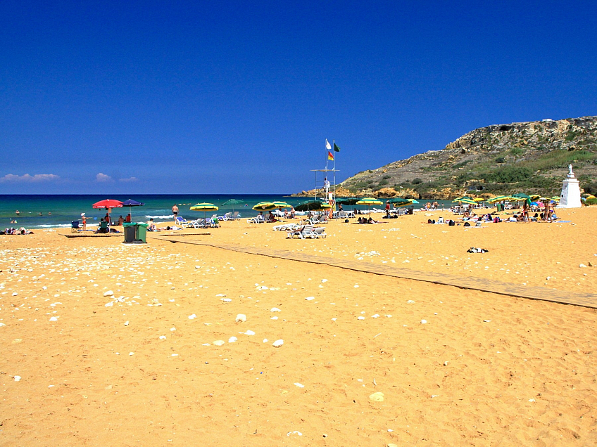 Ramla Bay  na ostrově Gozo (Malta)