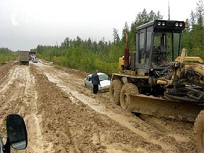Blátivá silnice v Rusku