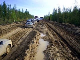Blátivá silnice v Rusku