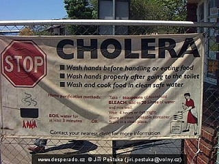 Výstražný plakát na hranici s Mosambikem v Komatipoort (Mosambik)