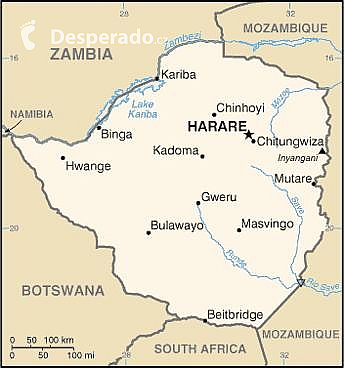 Mapa Zimbabwe