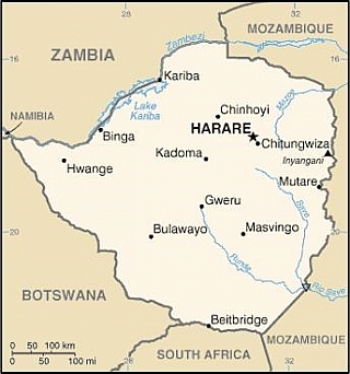 Mapa Zimbabwe