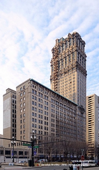 Mrakodrap Book Tower v Detroitu (Michigan - USA)