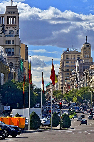 Gran Vía v Madridu (Španělsko)