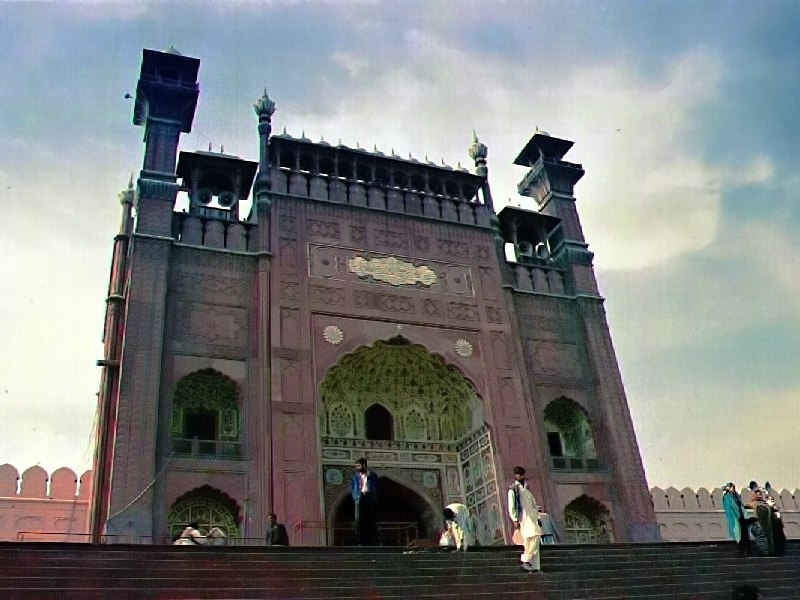 Bádišáhova mešita v pákistánském Láhauru (Pákistán)