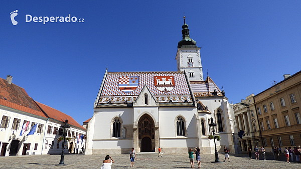 Gotický kostel sv. Marka v Záhřebu (Chorvatsko)