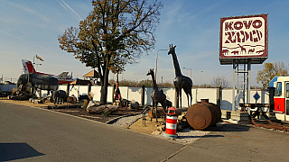 Žirafa v KovoZOO ve Starém Městě (Česká republika)