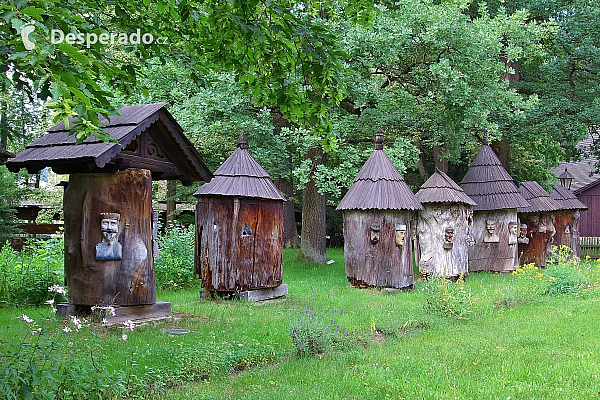 Dřevěné městečko v Rožnově pod Radhoštěm (Česká republika)