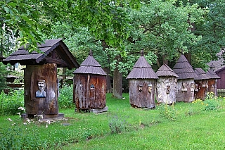 Dřevěné městečko v Rožnově pod Radhoštěm (Česká republika)