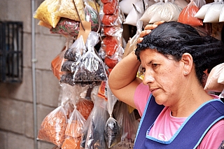 Prodavačka v Tegucigalpa (Honduras)