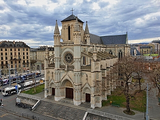 Katolický kostel Basilica Notre-Dame v Ženevě (Švýcarsko)