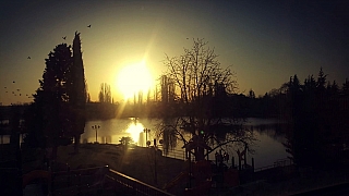 Západ slunce nad Starou Zagorou (Bulharsko)