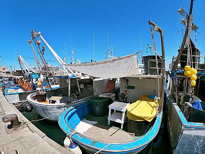 Santa Flavia je vesnice s velkým rybářským přístavem (Santa Flavia - Sicílie - Itálie)