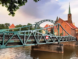 Most Tumski spojující Katedrální a Písečný ostrov (Vratislav - Polsko)