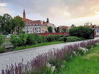Procházka kolem řeky Odry – most mezi Písečným ostrovem a pevninou (Vratislav - Polsko)