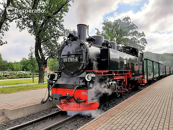 Historický parní vláček  Rasencer Roland (Rujána - Německo)