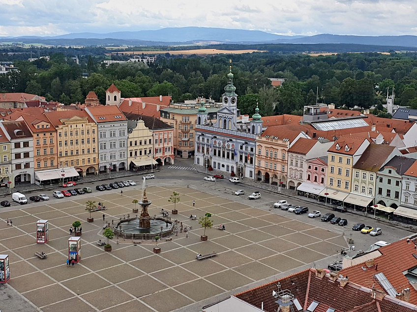 Náměstí Přemysla Otakara II. v Českých Budějovicích (Česká republika)