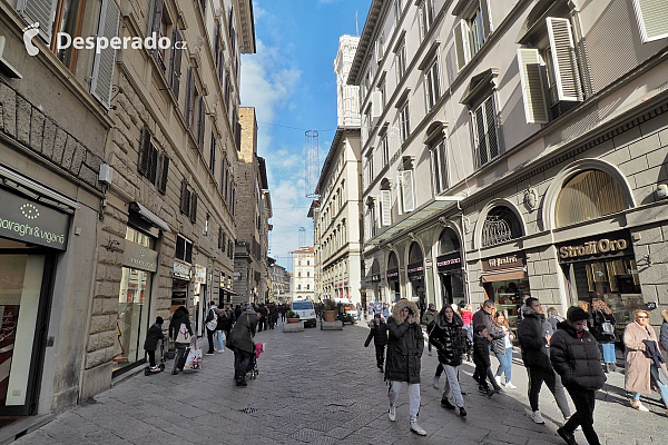 Via dei Calzaiuoli ve Florencii (Itálie)