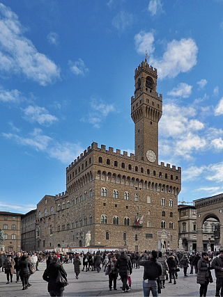 Palazzo Vecchio (radnice) ve Florencii (Itálie)