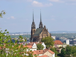 Na katedrálu svatých Petra a Pavla je pěkný pohled ze Špilberku (Brno - Česká republika)