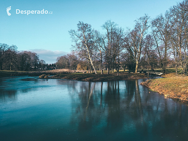 Veľké jazero v parku kaštieľa Dolná Krupá (Slovensko)