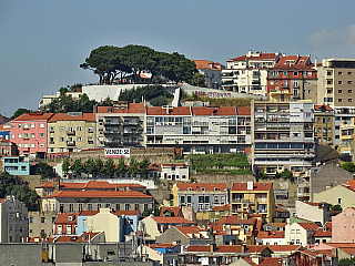 Výhled z Výtahu Santa Justa na Lisabon (Portugalsko)