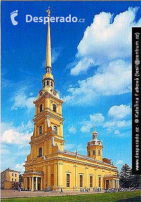 Kostel v Petropavlovské pevnosti v Petrohradu (Rusko)