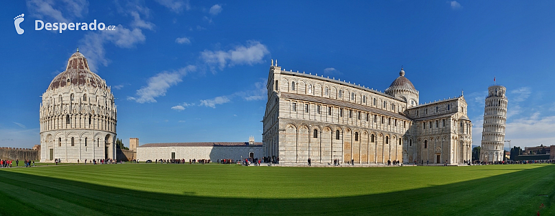 Baptisterium, Katedrála a Šikmá věž v Pisa (Toskánsko - Itálie)