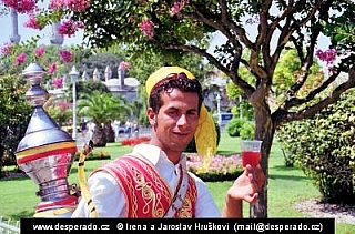 Prodavač vody v Istanbulu (Turecko)