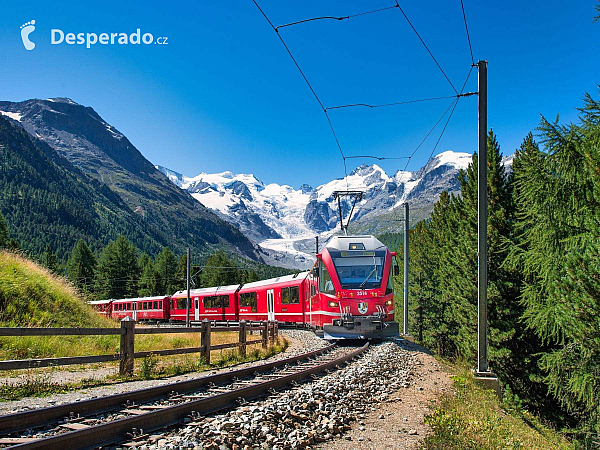 Berninská dráha - železnice z italského Tirano do švýcarského St. Moritz