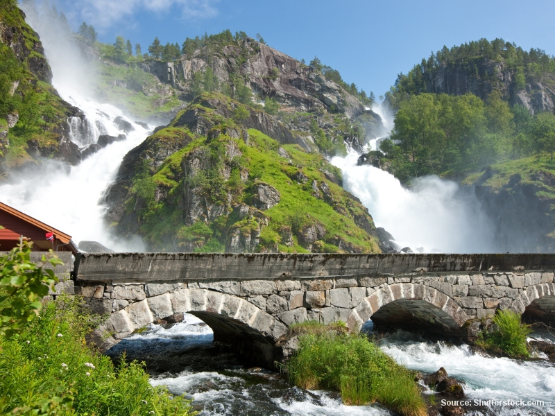 Vodopády Låtefoss (Norsko)