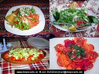 Výběr zeleninových salátů (Turecko)