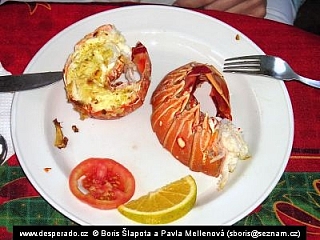 Humr na talíři v Trinidadu (Kuba)