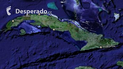 Satelitní snímek Kuby