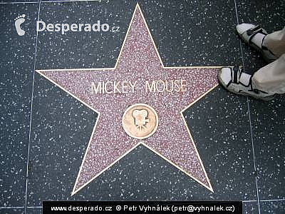 Chodník slávy a hvězda Mickey Mouse v Los Angeles (California - USA)