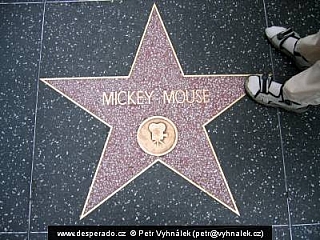 Chodník slávy a hvězda Mickey Mouse v Los Angeles (California - USA)