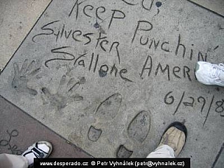 Chodník slávy a hvězda Silvester Stallone v Los Angeles (California - USA)