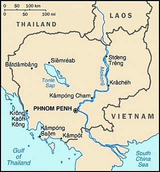 Mapa Kambodže